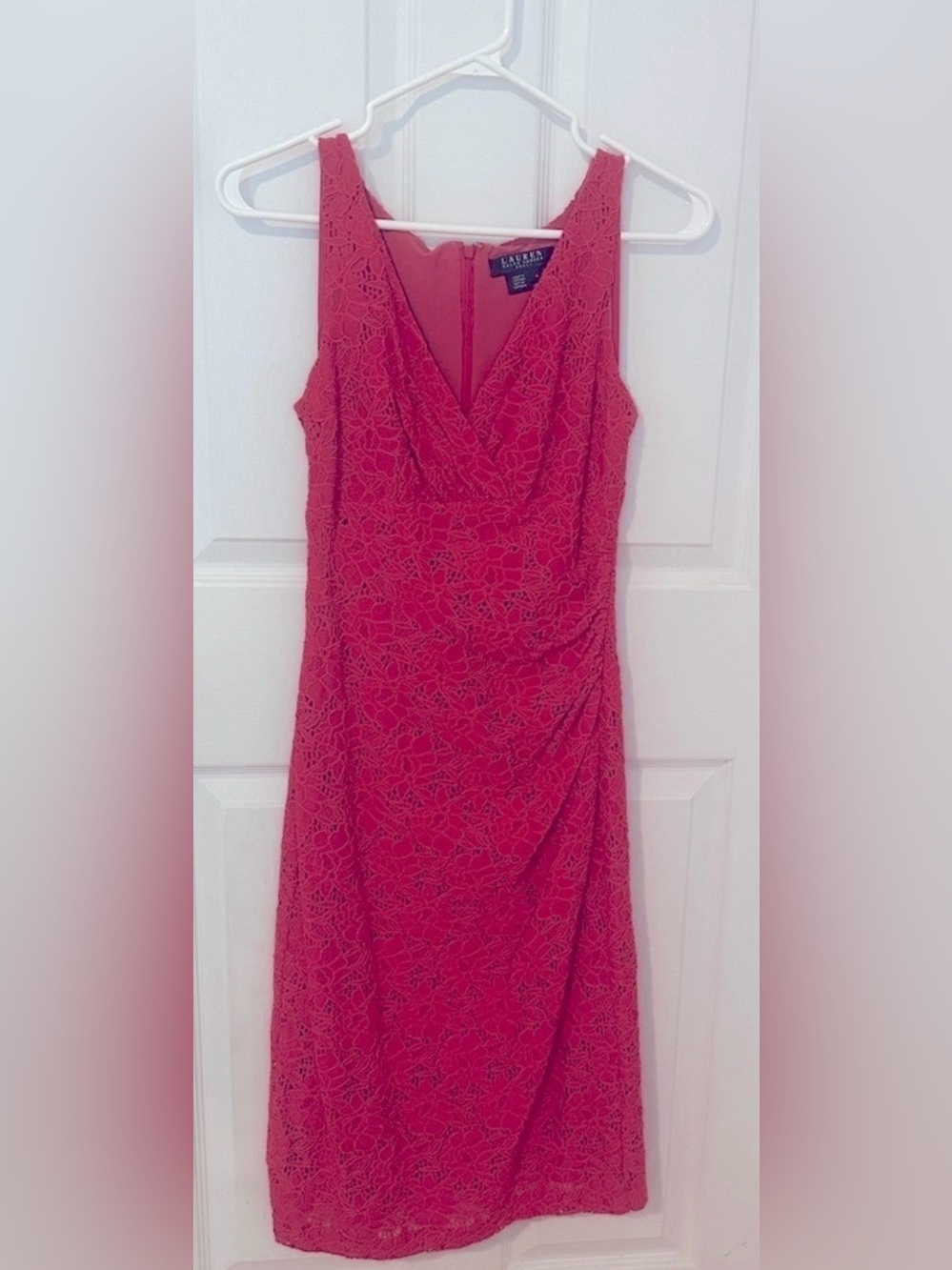 Lauren Ralph Lauren Pink Lace Sheath Dress Size 10